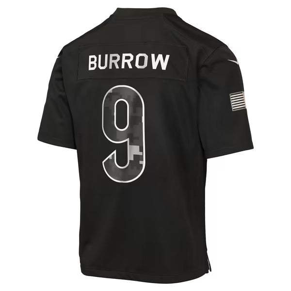 Joe Burrow Cincinnati Bengals Jerseys Teams Youth 2026 Salute to Service Game Jersey - Black