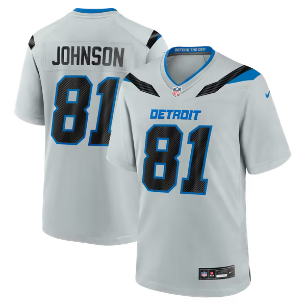Calvin Johnson Detroit Lions Nike 2026 Rivalries Collection Game Jersey - Silver