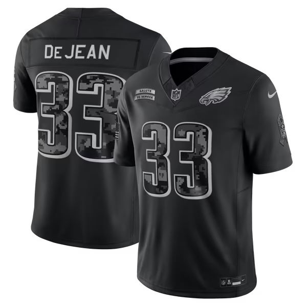 Cooper DeJean Philadelphia Eagles Jerseys Teams 2026 Salute to Service Stitched Limited Jersey - Black