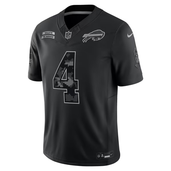 James Cook III Buffalo Bills Jerseys Teams 2026 Salute to Service Stitched Limited Jersey - Black