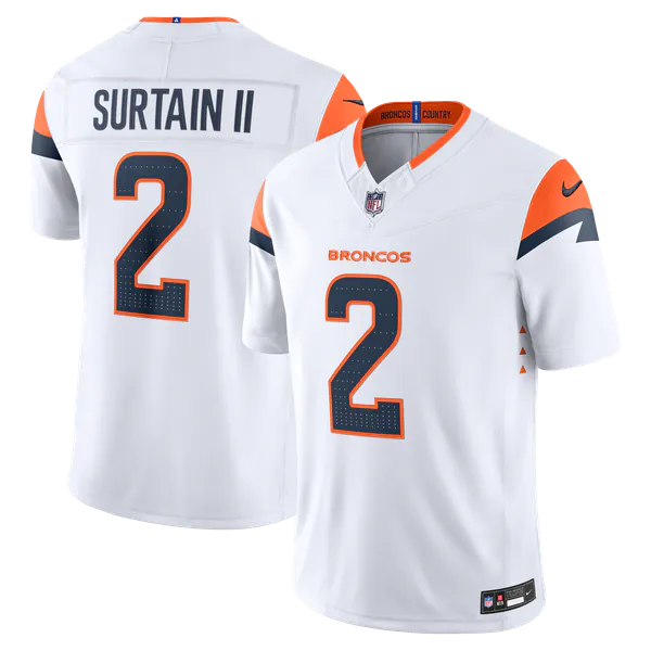 Pat Surtain II Denver Broncos Jerseys Teams Vapor F.U.S.E. Stitched Limited Jersey - White