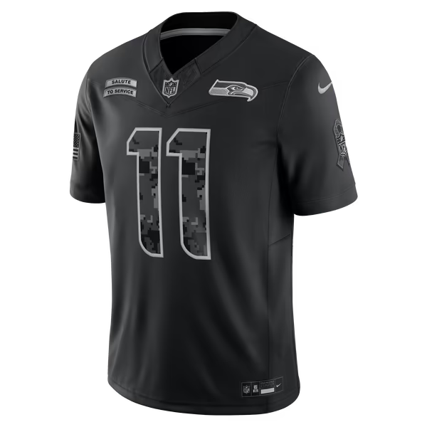 Jaxon Smith-Njigba Seattle Seahawks Jerseys Teams 2026 Salute to Service Stitched Limited Jersey - Black