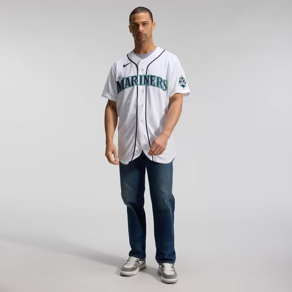 Seattle Mariners Jerseys Teams 50th Anniversary Patch Home Authentic Jersey - White