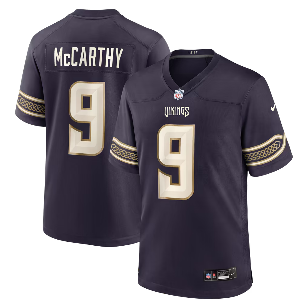 J.J McCarthy Minnesota Vikings Nike 2026 Rivalries Collection Game Jersey - Purple