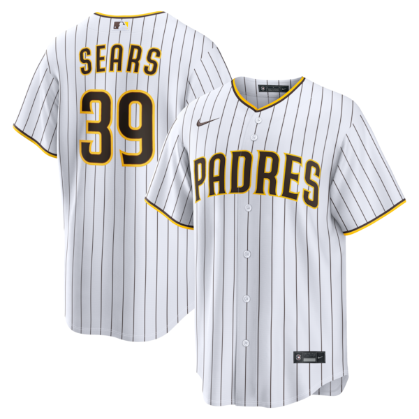 JP Sears San Diego Padres Jerseys Teams Home Replica Jersey - White