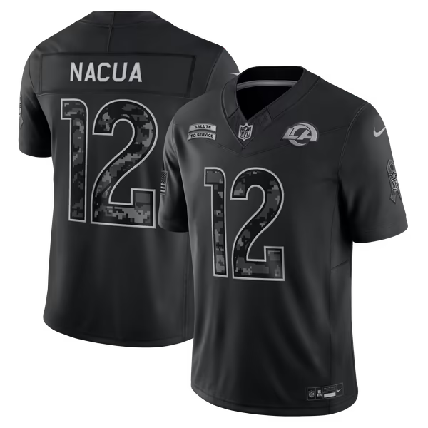 Puka Nacua Los Angeles Rams Jerseys Teams 2026 Salute to Service Stitched Limited Jersey - Black