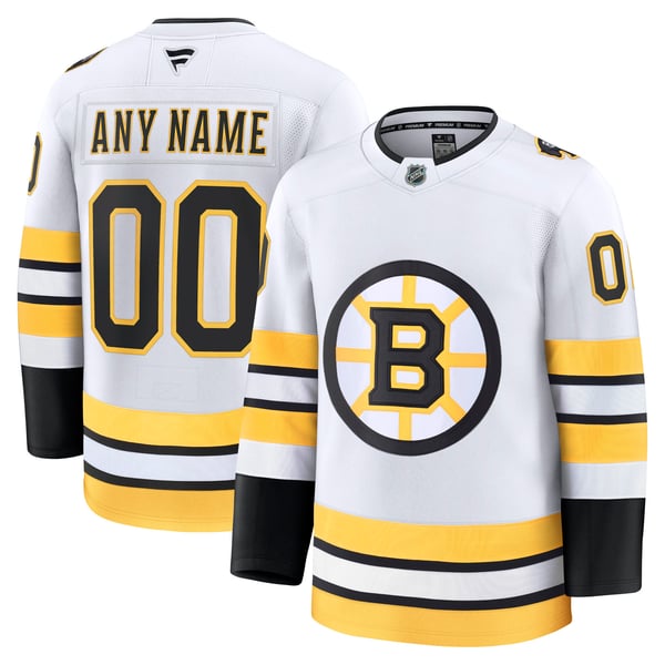 Jerseys Teams Boston Bruins Fanatics Away Premium Custom Jersey - White