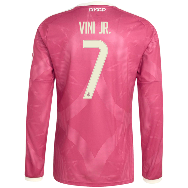Vini Jr. Real Madrid Jerseys Teams 2026/27 Third Replica Long Sleeve Jersey - Pink