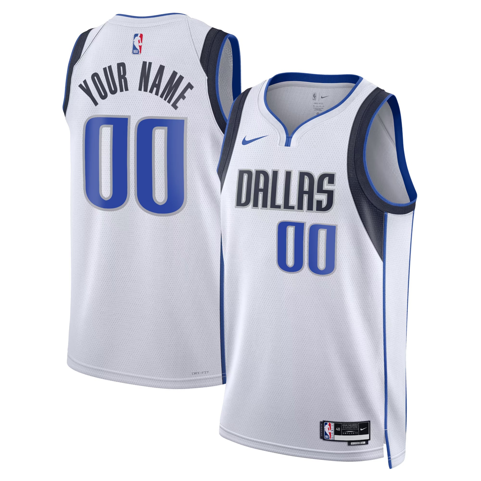 Jerseys Teams Nike Unisex Dallas Mavericks Custom Swingman Jersey White