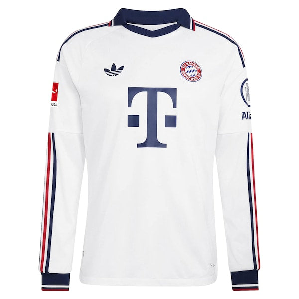 Bayern Munich Jerseys Teams 2026/27 Away On-Field Authentic Long Sleeve Patch Jersey - White