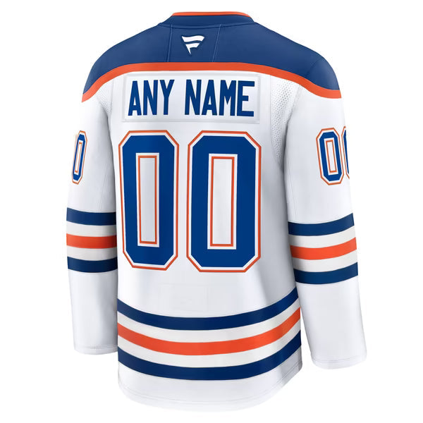 Jerseys Teams Edmonton Oilers Fanatics Away Premium Custom Jersey - White