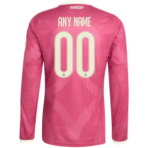 Real Madrid adidas 2026/27 Third Replica Custom Long Sleeve Jersey - Pink