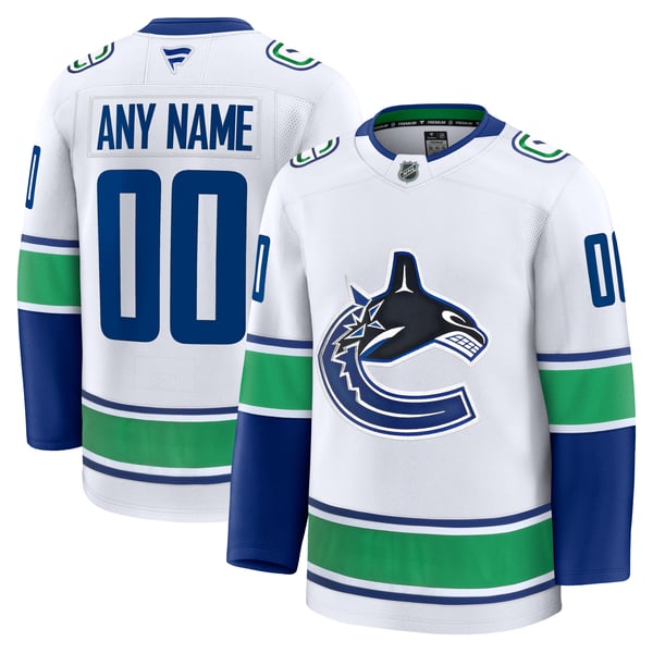 Jerseys Teams Vancouver Canucks Fanatics Away Premium Custom Jersey - White
