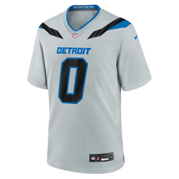 Jahmyr Gibbs Detroit Lions Jerseys Teams 2026 Rivalries Collection Game Jersey - Silver