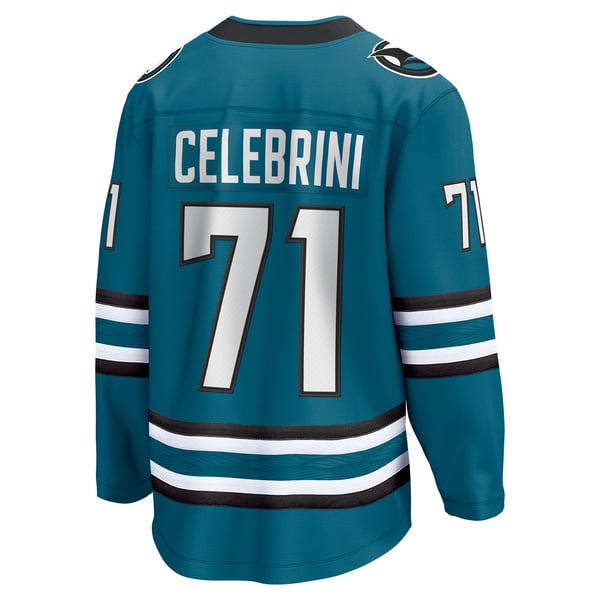 Jerseys Teams Macklin Celebrini Sharks Fanatics Jersey Teal