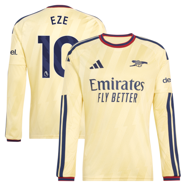 Eberechi Eze Arsenal Jerseys Teams 2026/27 Third Replica Long Sleeve Jersey - Yellow