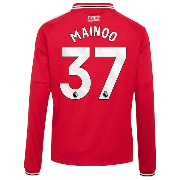 Adidas Kobbie Mainoo Manchester United 2026/27 Home Replica Long Sleeve Jersey Red