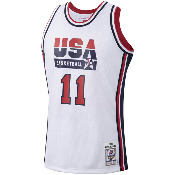 Jerseys Teams Mitchell & Ness Karl Malone 1992 USA Jersey White