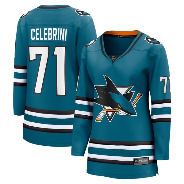 Jerseys Teams Women's Fanatics Macklin Celebrini Teal Sharks Jersey