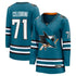 Jerseys Teams Women's Fanatics Macklin Celebrini Teal Sharks Jersey