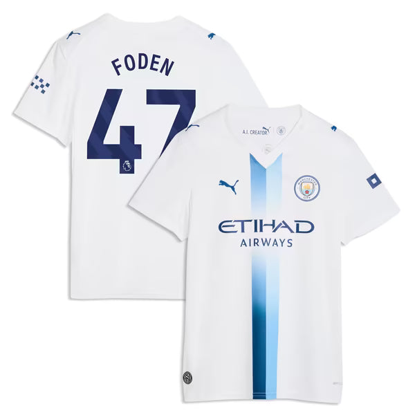 Phil Foden Manchester City Jerseys Teams Women's 2026/27 Third Replica Jersey - White