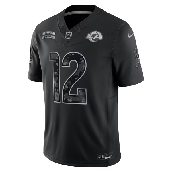 Puka Nacua Los Angeles Rams Jerseys Teams 2026 Salute to Service Stitched Limited Jersey - Black