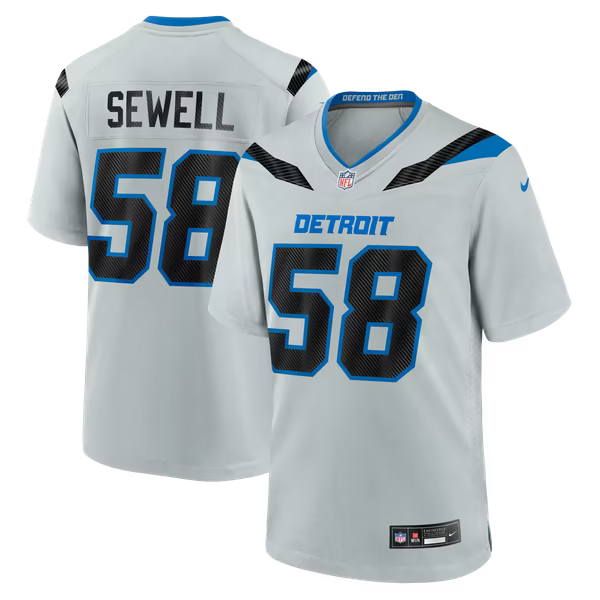 Penei Sewell Detroit Lions Jerseys Teams 2026 Rivalries Collection Game Jersey - Silver