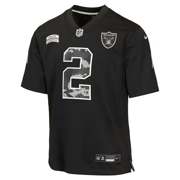 Ashton Jeanty Las Vegas Raiders Jerseys Teams Youth 2026 Salute to Service Game Jersey - Black