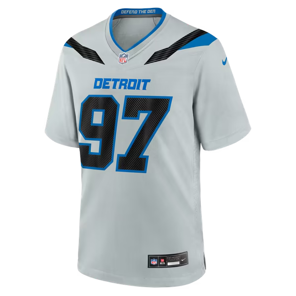 Aidan Hutchinson Detroit Lions Nike 2026 Rivalries Collection Game Jersey - Silver