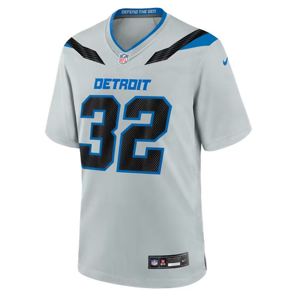 Brian Branch Detroit Lions Nike 2026 Rivalries Collection Game Jersey - Silver