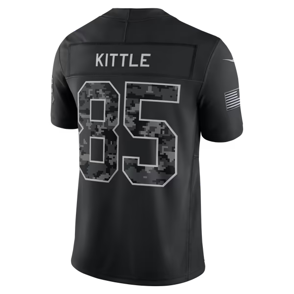 George Kittle San Francisco 49ers Jerseys Teams 2026 Salute to Service Stitched Limited Jersey - Black