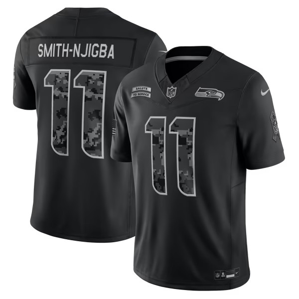 Jaxon Smith-Njigba Seattle Seahawks Jerseys Teams 2026 Salute to Service Stitched Limited Jersey - Black