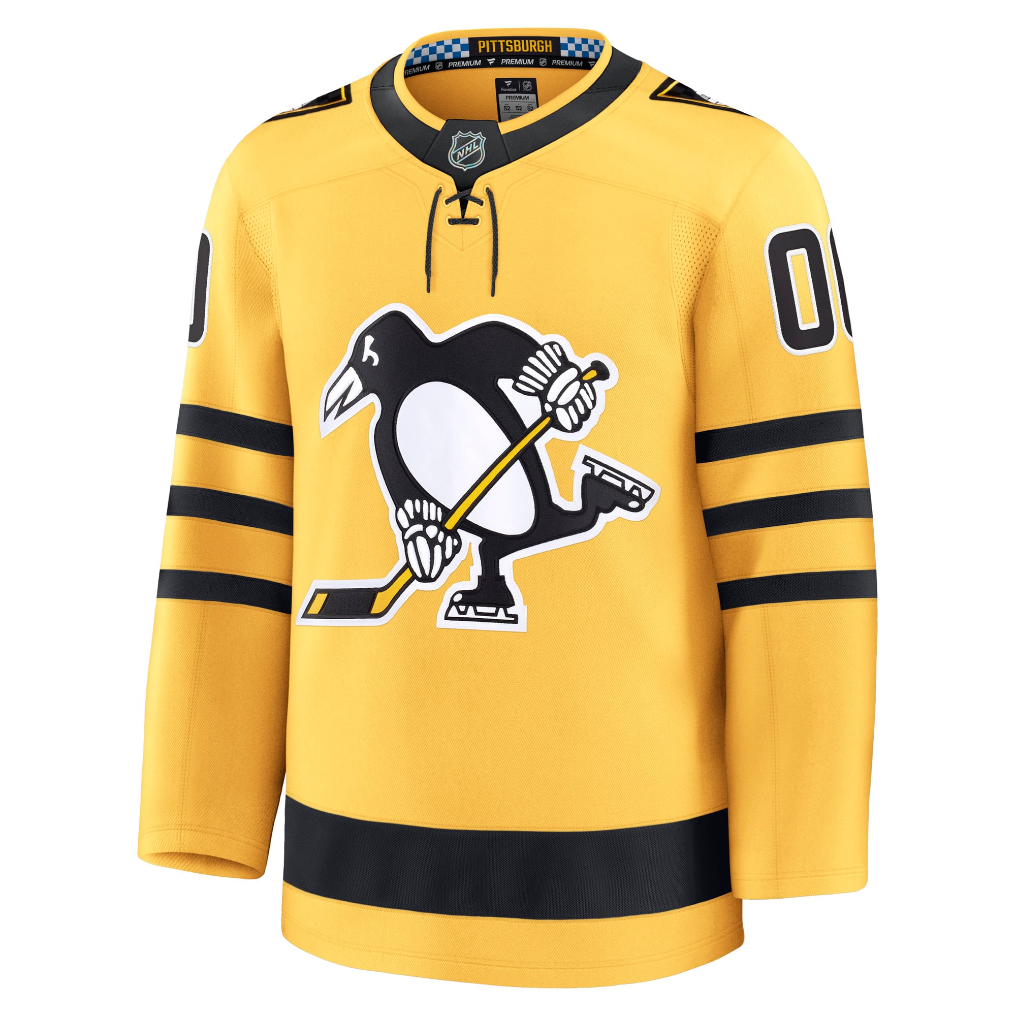 Jerseys Teams Fanatics Pittsburgh Penguins Alternate Premium Custom Jersey - Gold