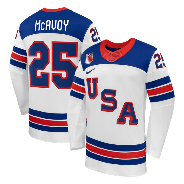 Jerseys Teams Nike Charlie McAvoy US Hockey 2026 Away Replica Jersey