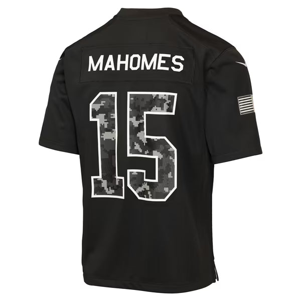 Patrick Mahomes Kansas City Chiefs Nike Youth 2026 Salute to Service Game Jersey - Black