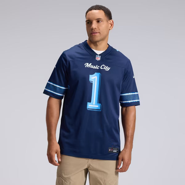 Cameron Ward Tennessee Titans Nike 2026 Rivalries Collection Game Jersey - Navy