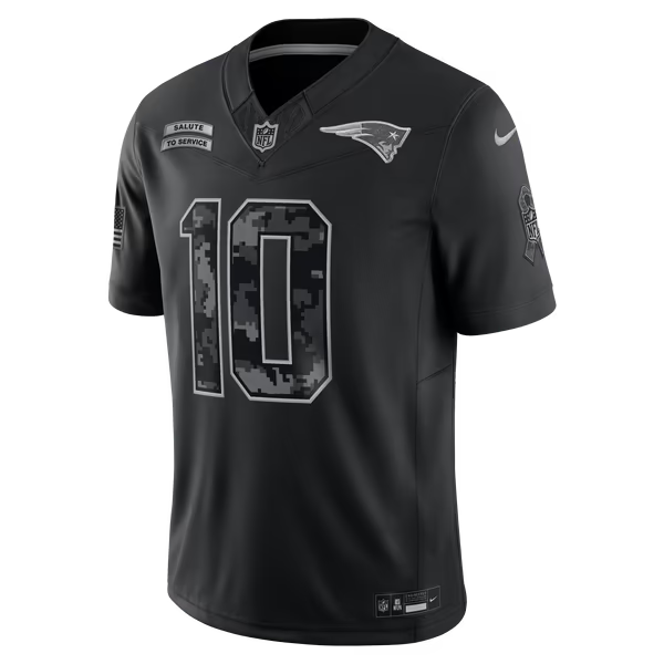 Drake Maye New England Patriots Jerseys Teams 2026 Salute to Service Stitched Limited Jersey - Black