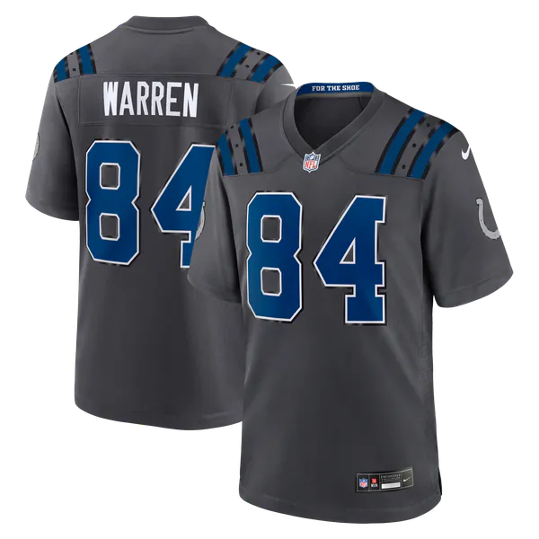 Tyler Warren Indianapolis Colts Nike 2026 Rivalries Collection Game Jersey - Anthracite