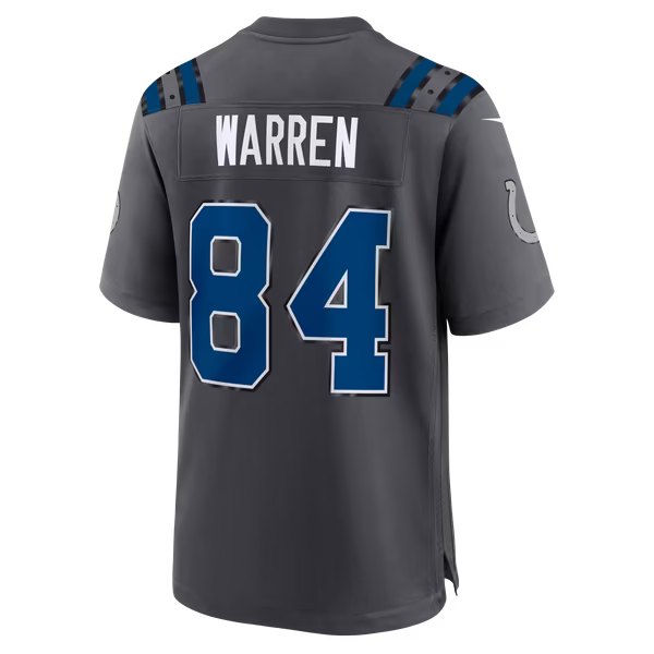 Tyler Warren Indianapolis Colts Nike 2026 Rivalries Collection Game Jersey - Anthracite