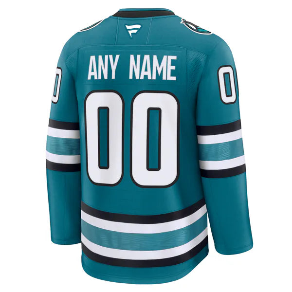 Jerseys Teams Fanatics San Jose Sharks Home Custom Jersey - Teal