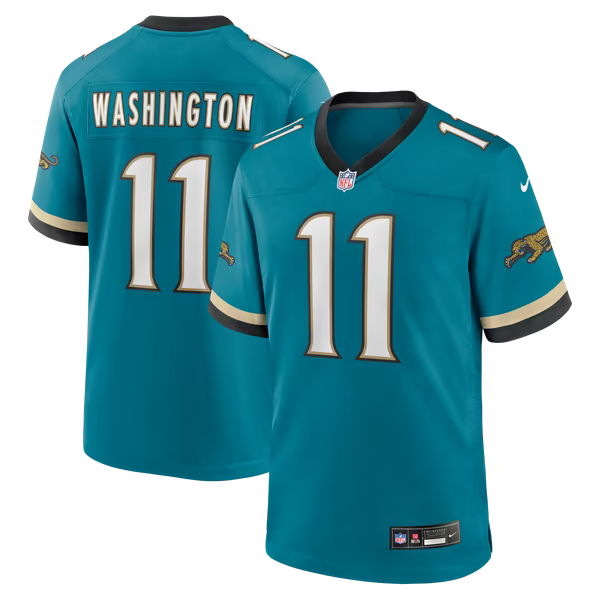 Parker Washington Jacksonville Jaguars Jerseys Teams Alternate Prowler Throwback Game Jersey - Teal