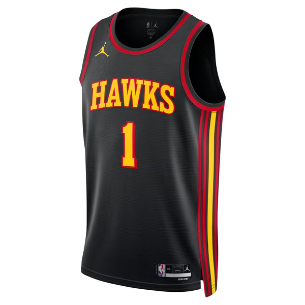 Jalen Johnson Atlanta Hawks Jordan Brand Unisex Swingman Jersey - Statement Edition - Black