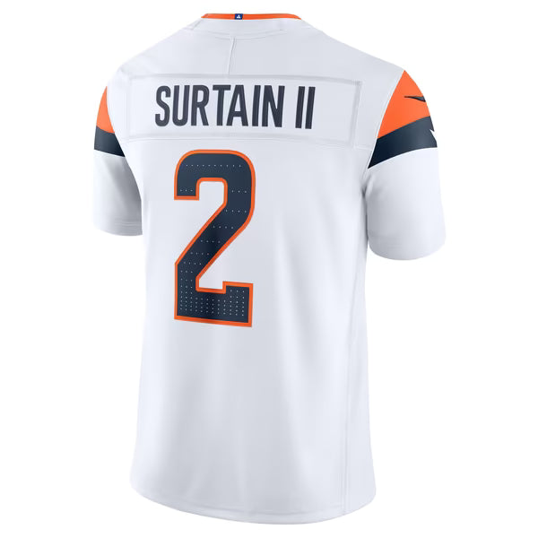 Pat Surtain II Denver Broncos Nike Vapor F.U.S.E. Stitched Limited Jersey - White