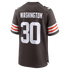 Zion Washington Cleveland Browns Nike Team Game Jersey - Brown