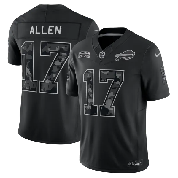 Josh Allen Buffalo Bills Jerseys Teams 2026 Salute to Service Stitched Limited Jersey - Black