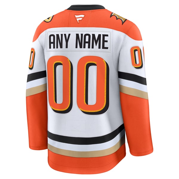 Jerseys Teams Anaheim Ducks Fanatics Away Premium Custom Jersey - White