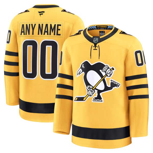 Jerseys Teams Fanatics Pittsburgh Penguins Alternate Premium Custom Jersey - Gold