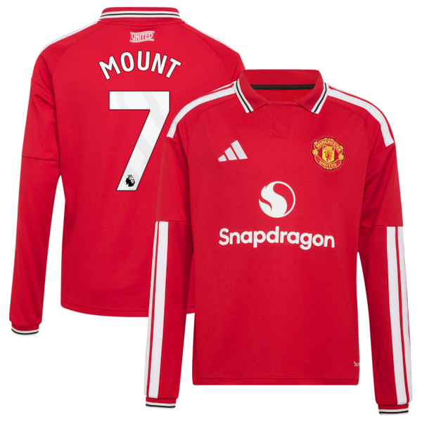 Adidas Mason Mount Manchester United 2026/27 Home Replica Long Sleeve Jersey Red