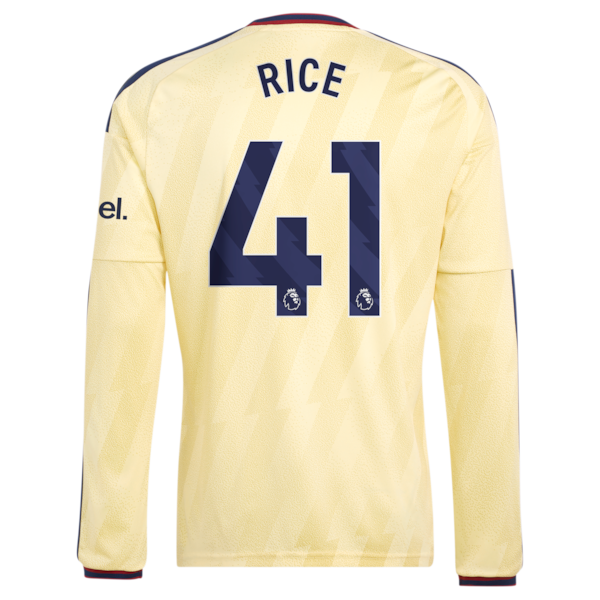 Declan Rice Arsenal Jerseys Teams 2026/27 Third Replica Long Sleeve Jersey - Yellow