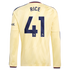 Declan Rice Arsenal Jerseys Teams 2026/27 Third Replica Long Sleeve Jersey - Yellow